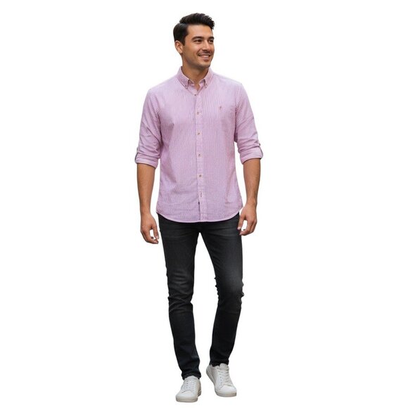 Ted Baker Button Down Dress Shirt Purple Size 5 (XL) Preppy Minimalist Classic - Picture 1 of 13